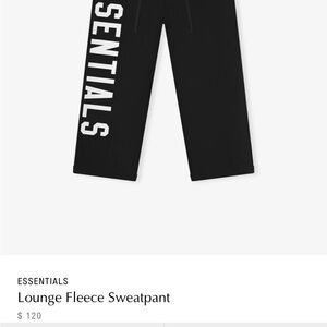 Essentials Black Fleece Lounge Pants